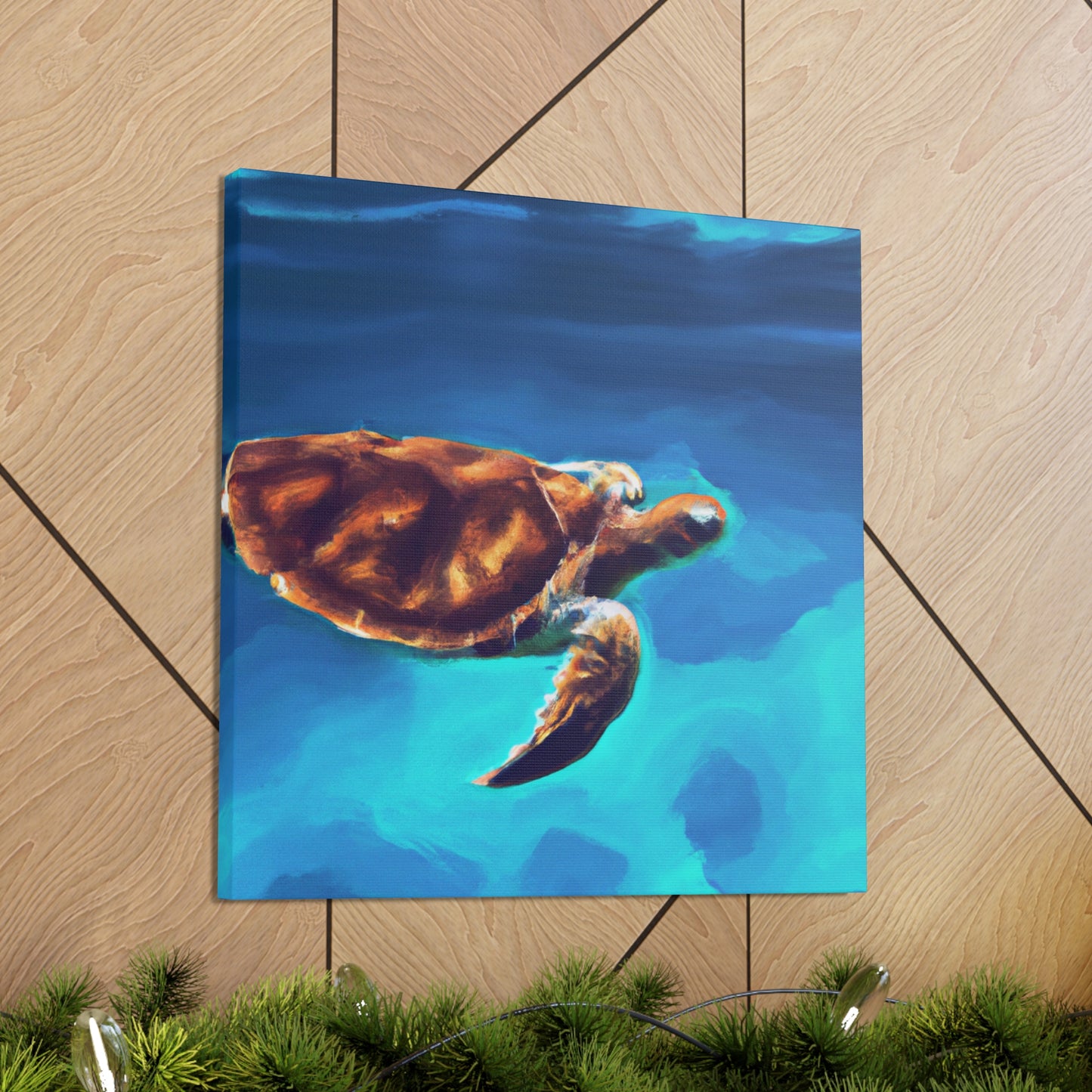 "Blue Sea Turtle MTN" - Canvas