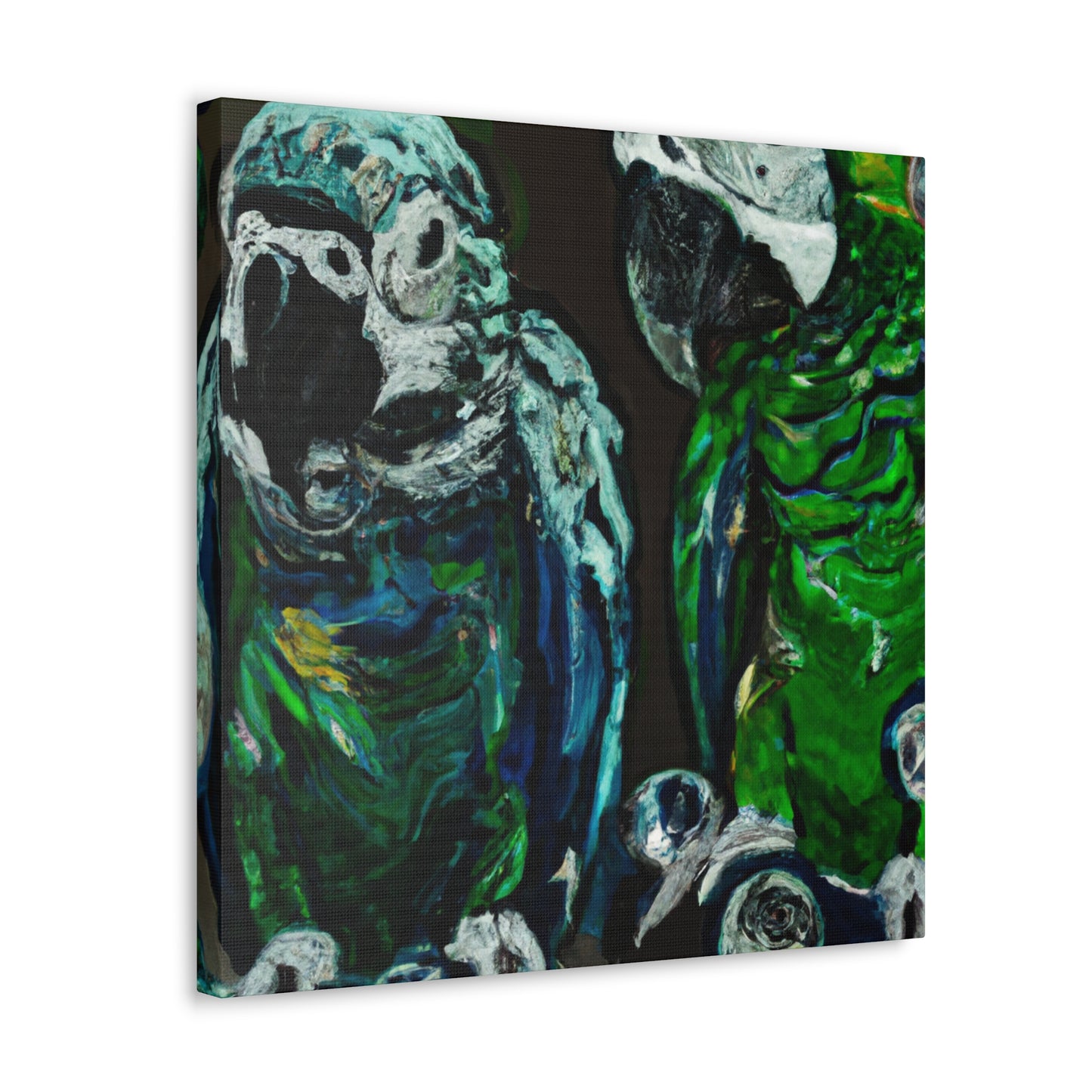 Amazon Parrots Bursting - Canvas