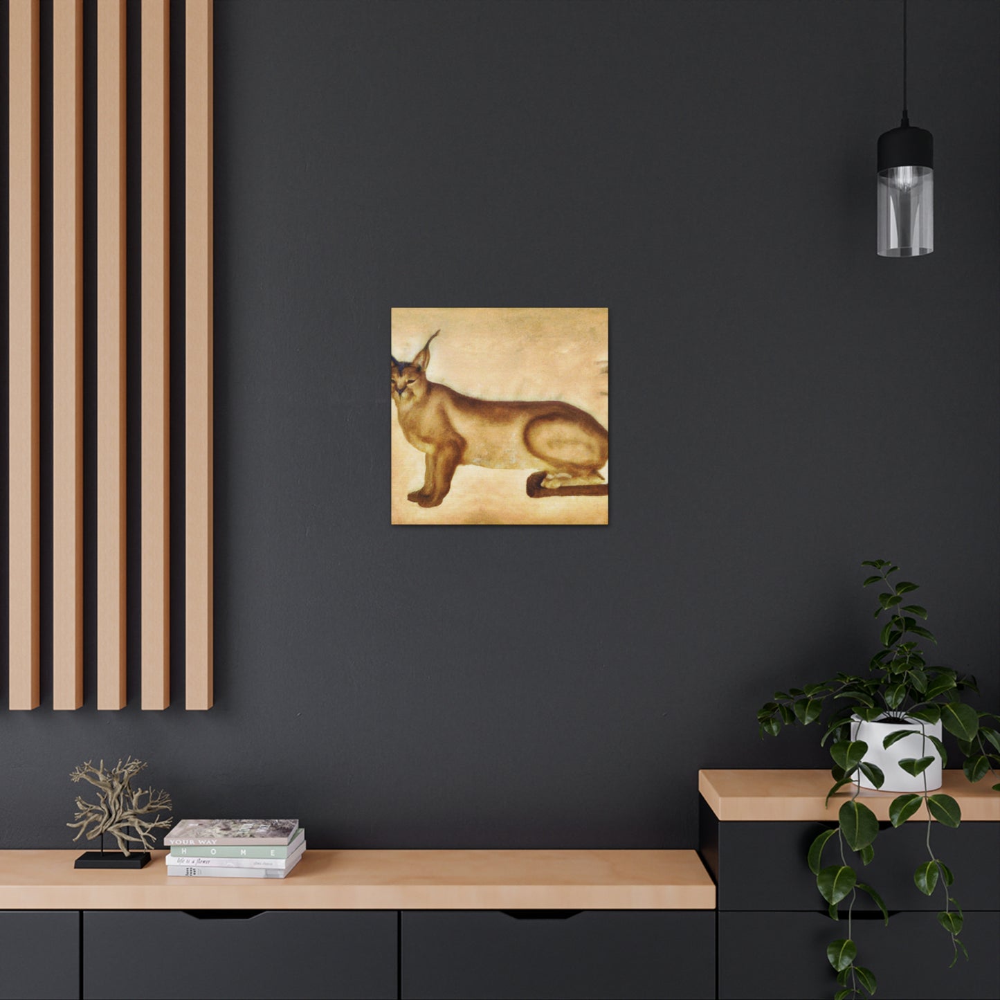 "Caracal in Art Deco" - Canvas