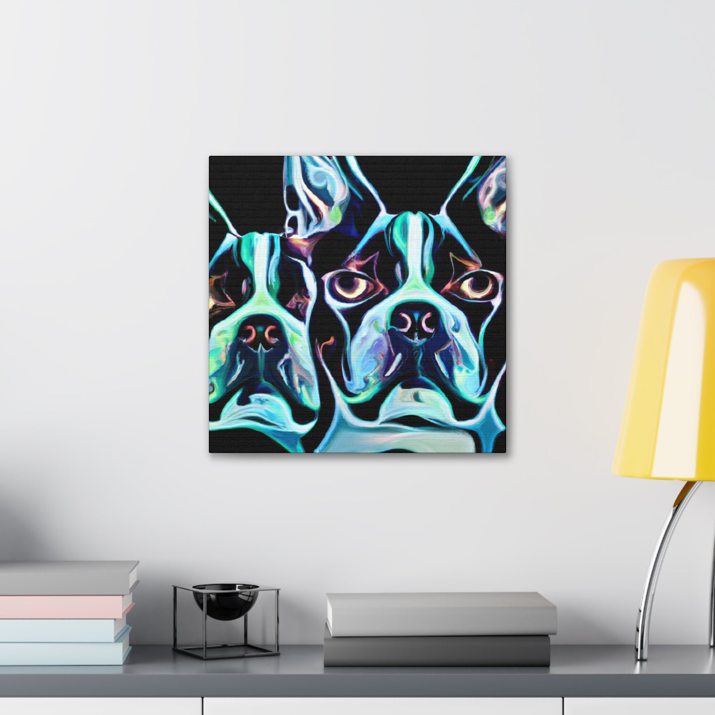 "Boston Terrier Bouquet" - Canvas