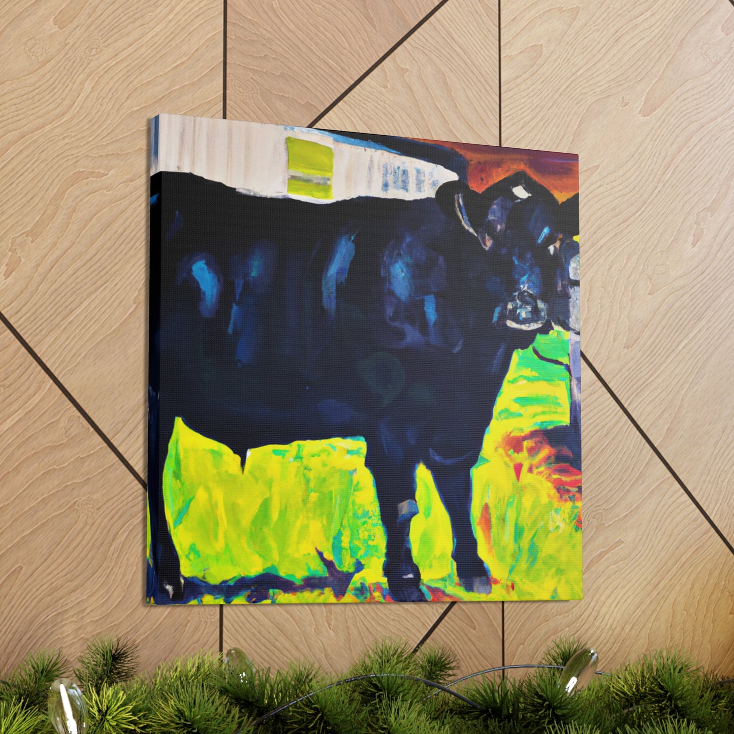 "Herding Black Angus Cattle" - Canvas