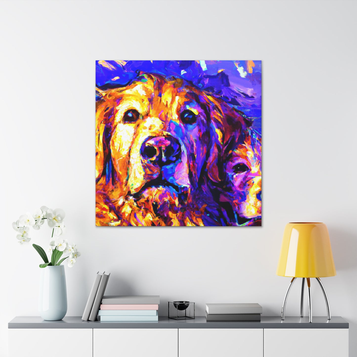 "Golden Retriever Dreamscape" - Canvas