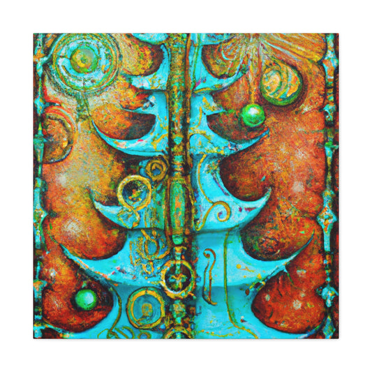 "Yuletide Steampunk Tree" - Canvas