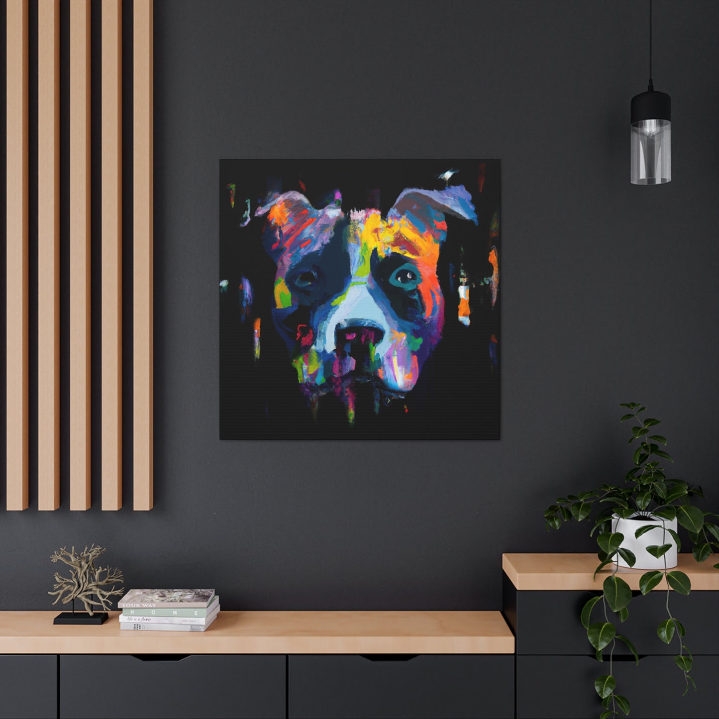 Pitbull Power Pose. - Canvas