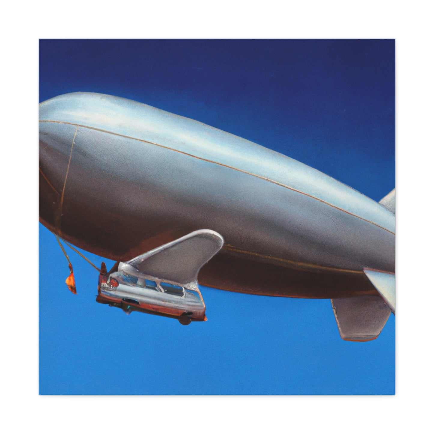 "Floating Through Sky: Blimp" - Canvas