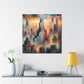 Cityscape Symphony: Gilded Chicago - Canvas