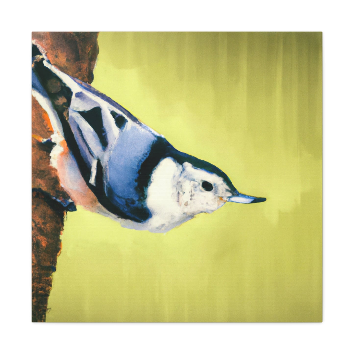 "White-breasted Nuthatch Bliss" - Canvas