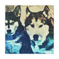 "Huskies in Distant Hues" - Canvas