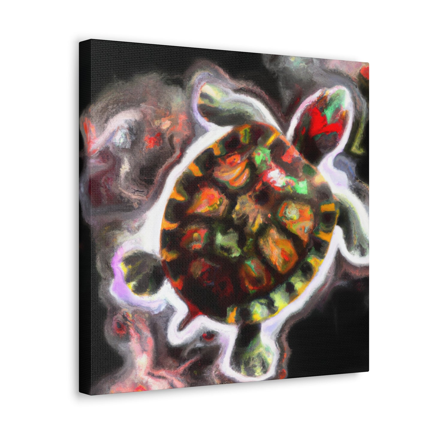 "Turtle of Scarlet Hues" - Canvas