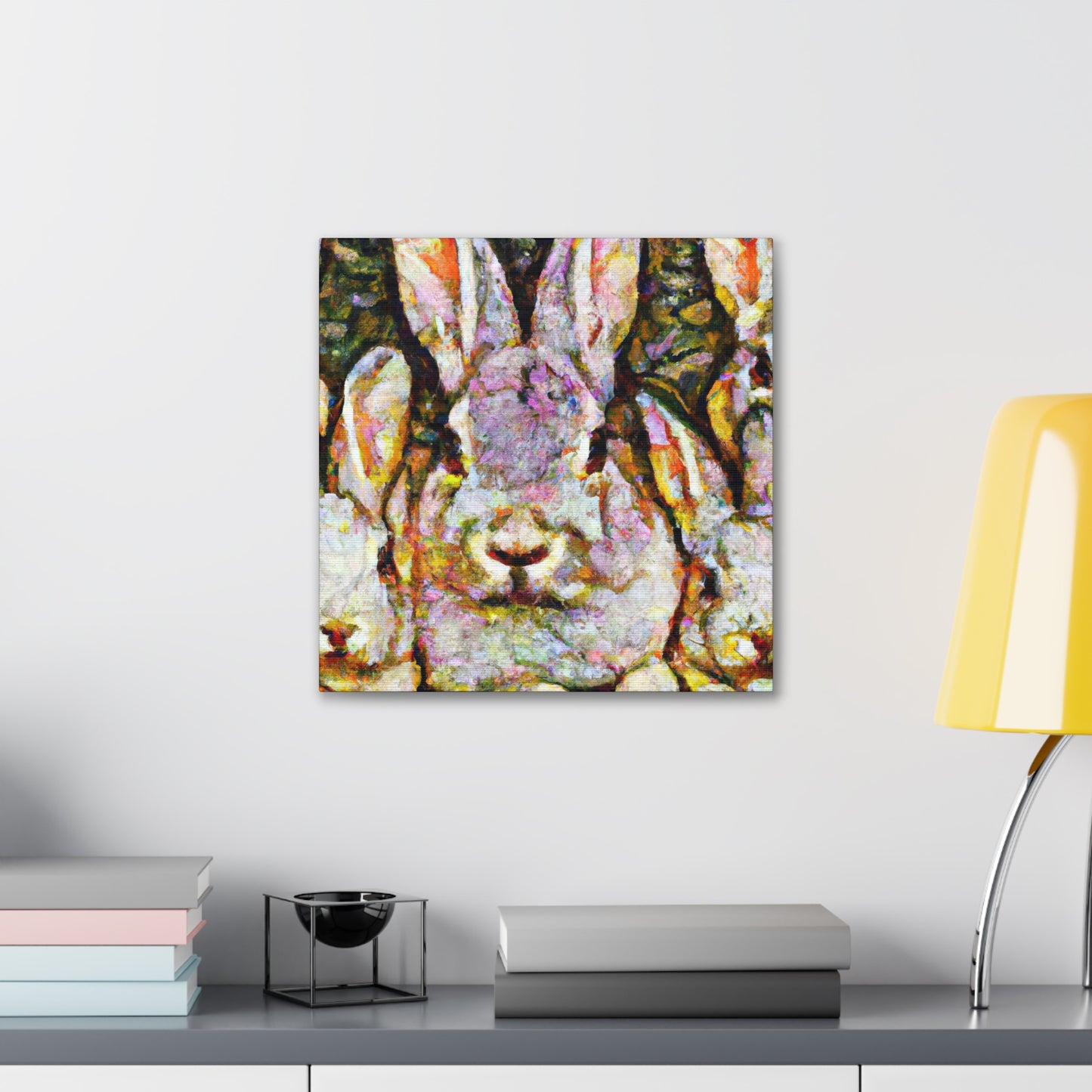 "Rabbit Among Daisies" - Canvas