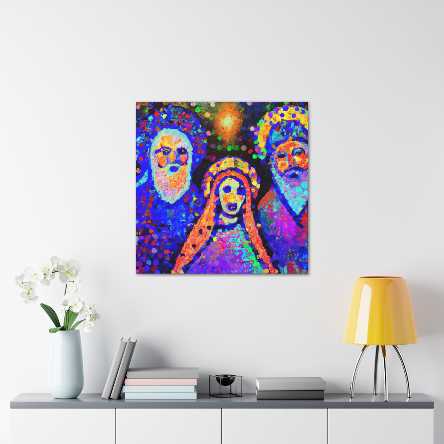 Three Wisemen Pointillism - Canvas