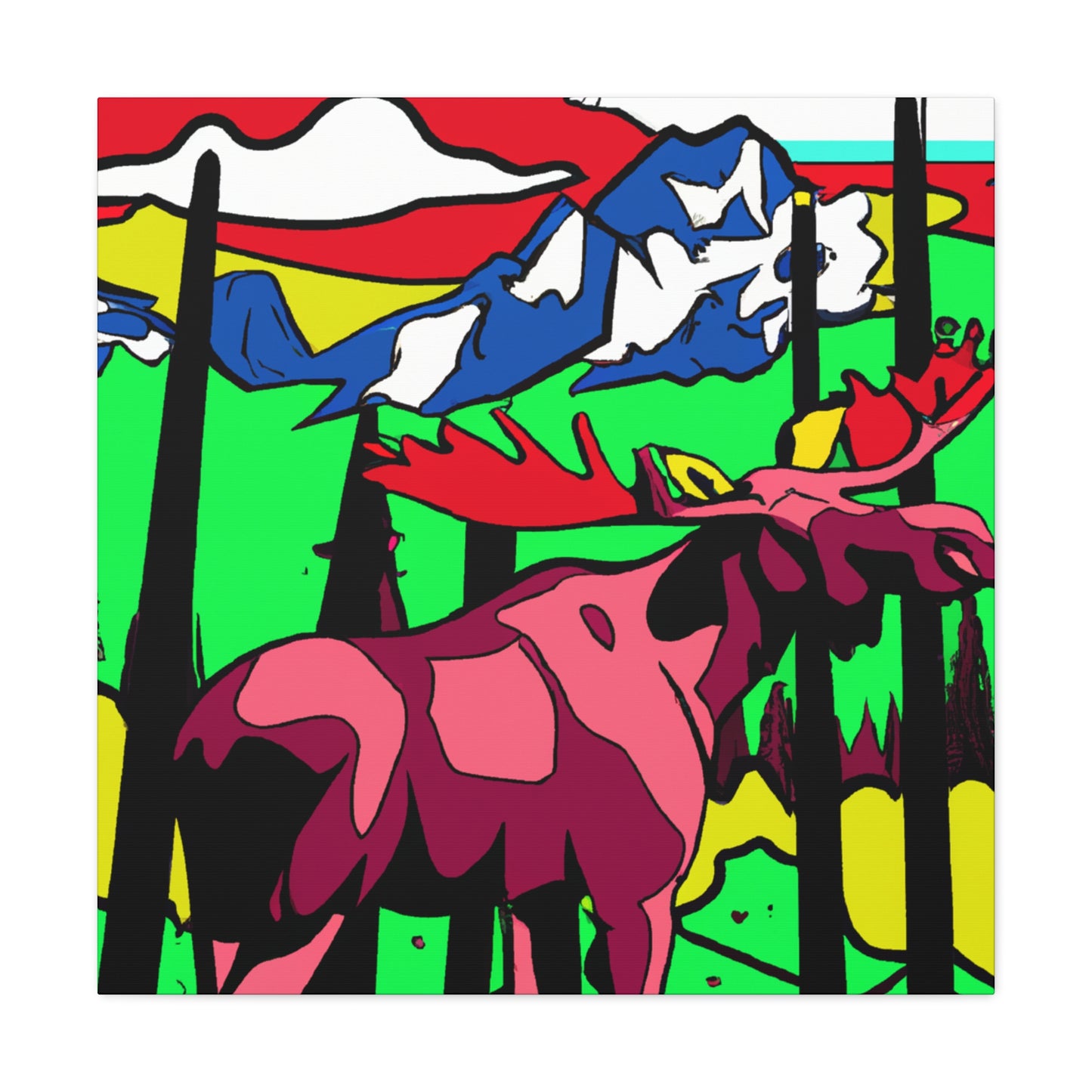 Moose in Pop Art - Canvas