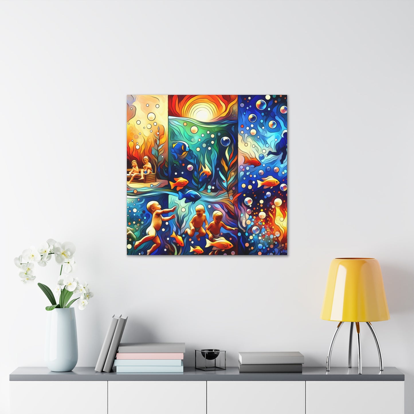 "Vibrant Aquatic Serenity" - Canvas