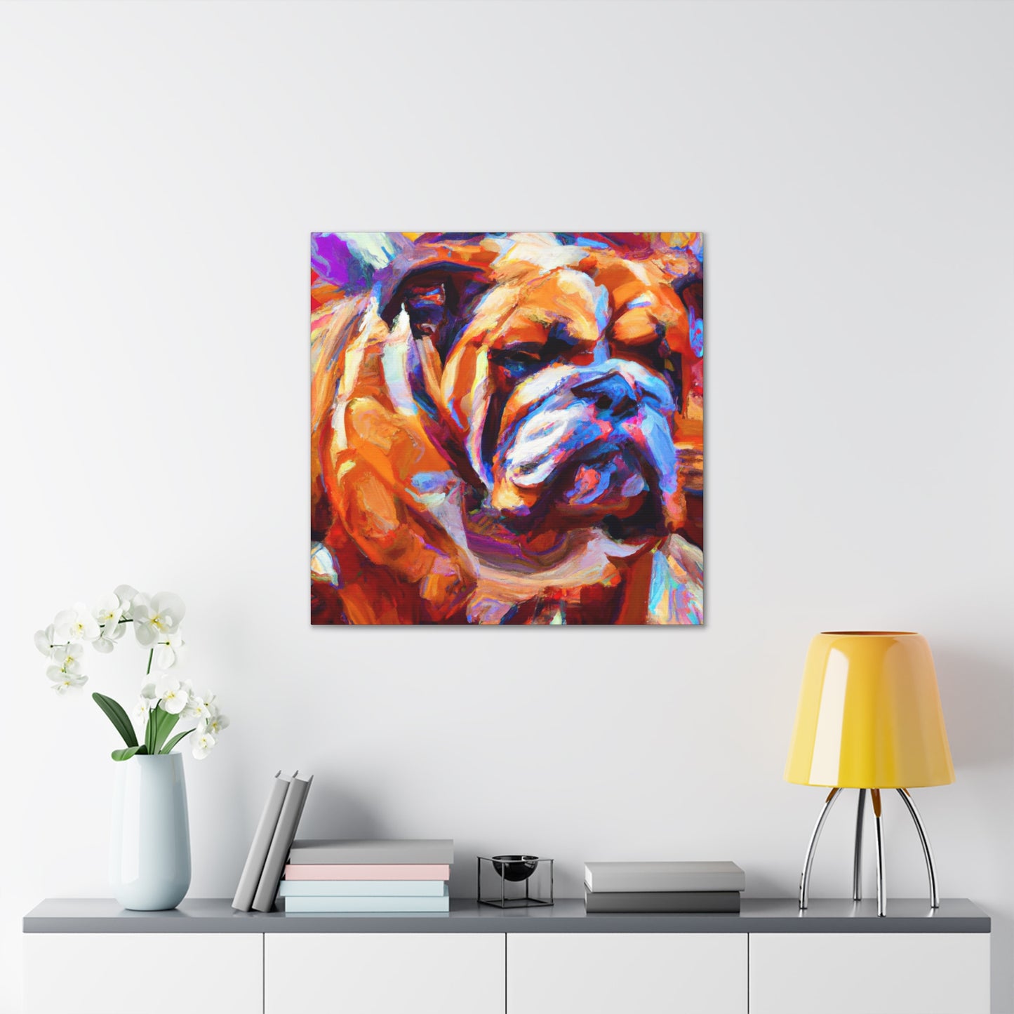 "Bulldog in Impressionism" - Canvas