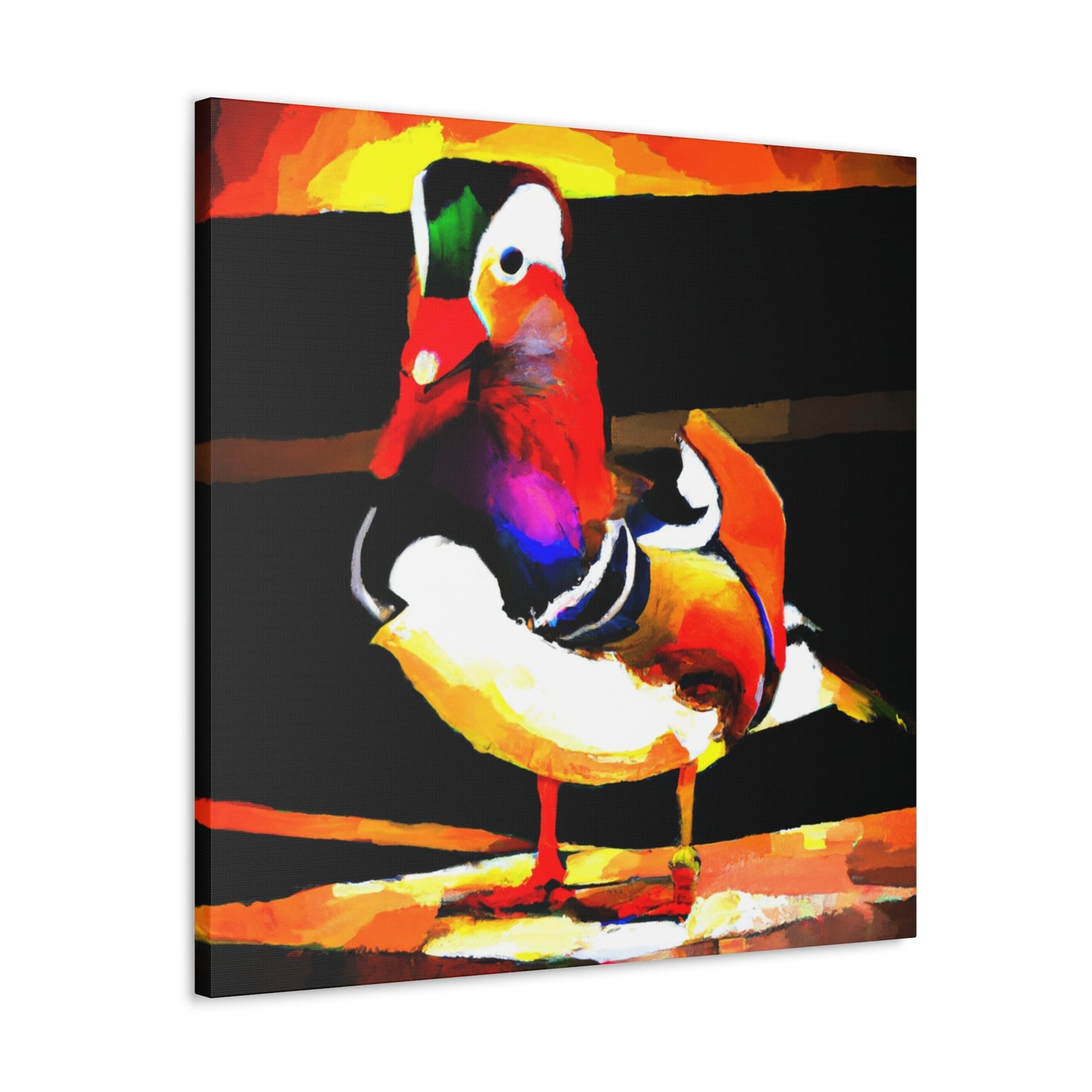 "Mandarin Duck Mural Majesty" - Canvas