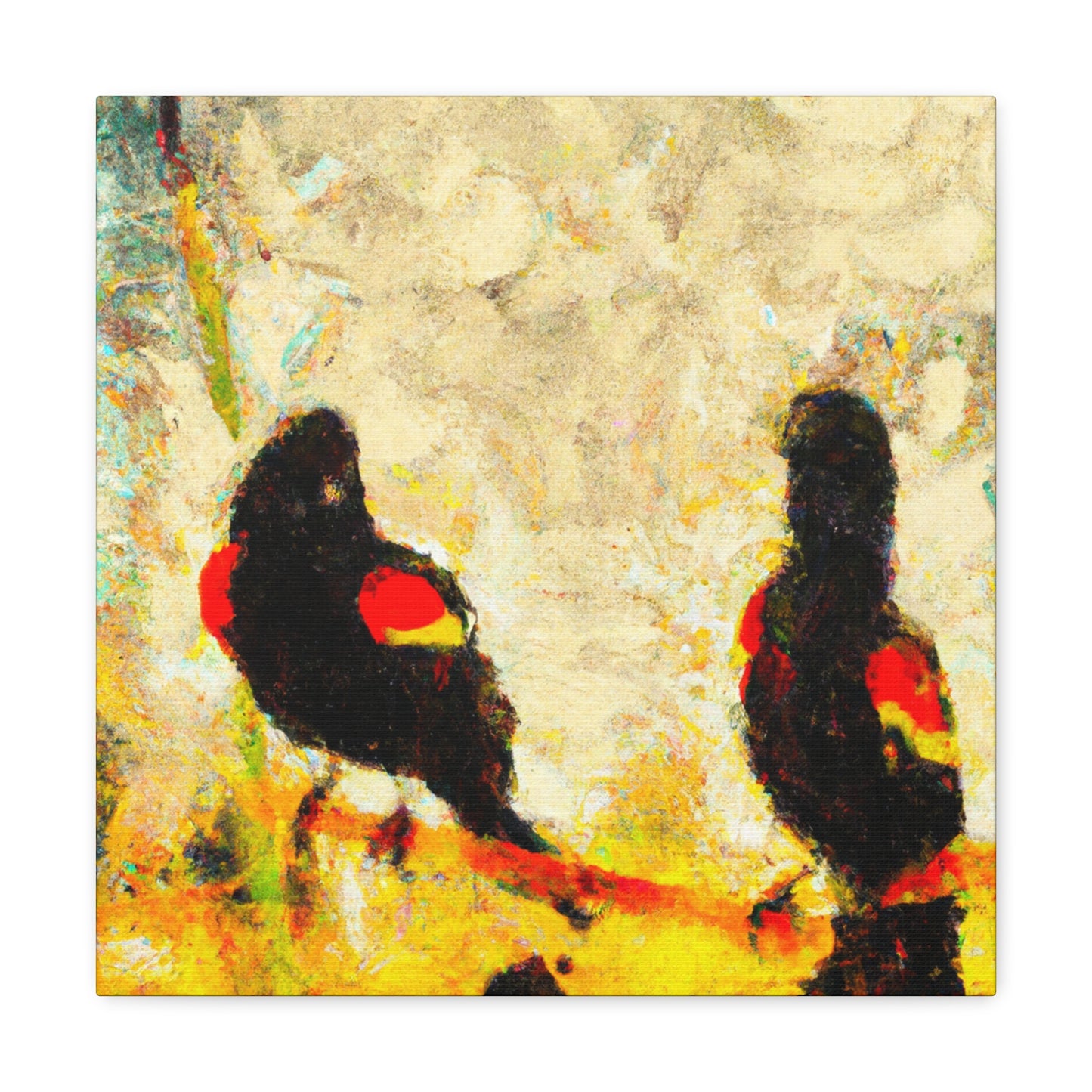 Red-Winged Songbird Reflection - Canvas