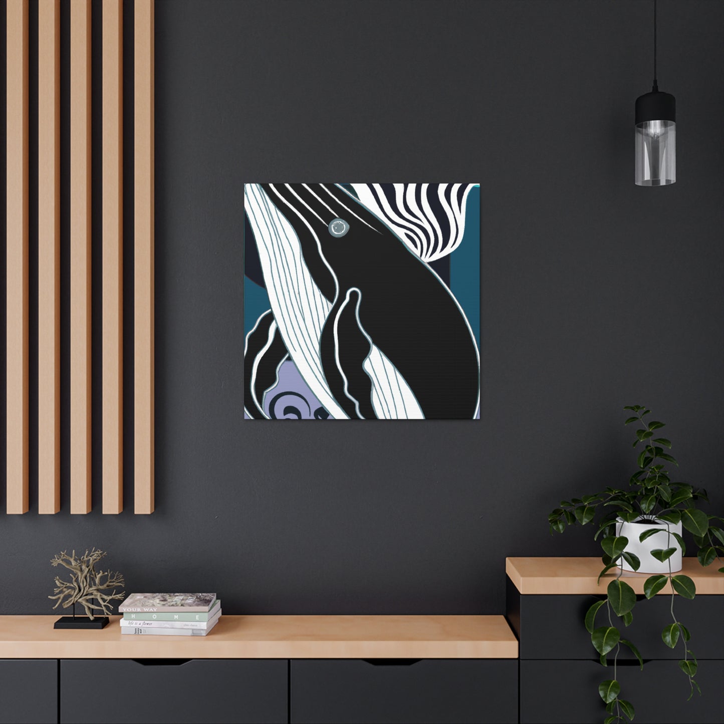 "Humpback Whale Deco Bliss" - Canvas