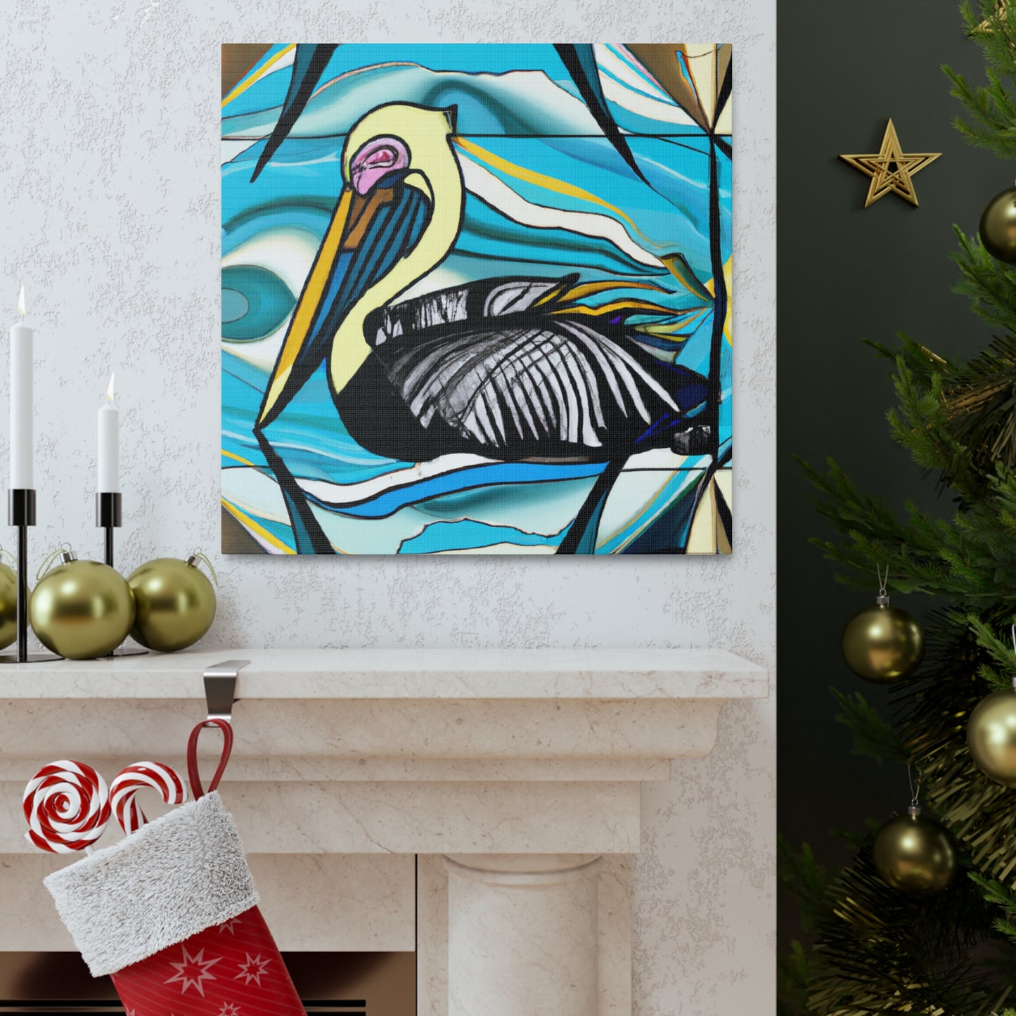 Pelican in Art Deco - Canvas