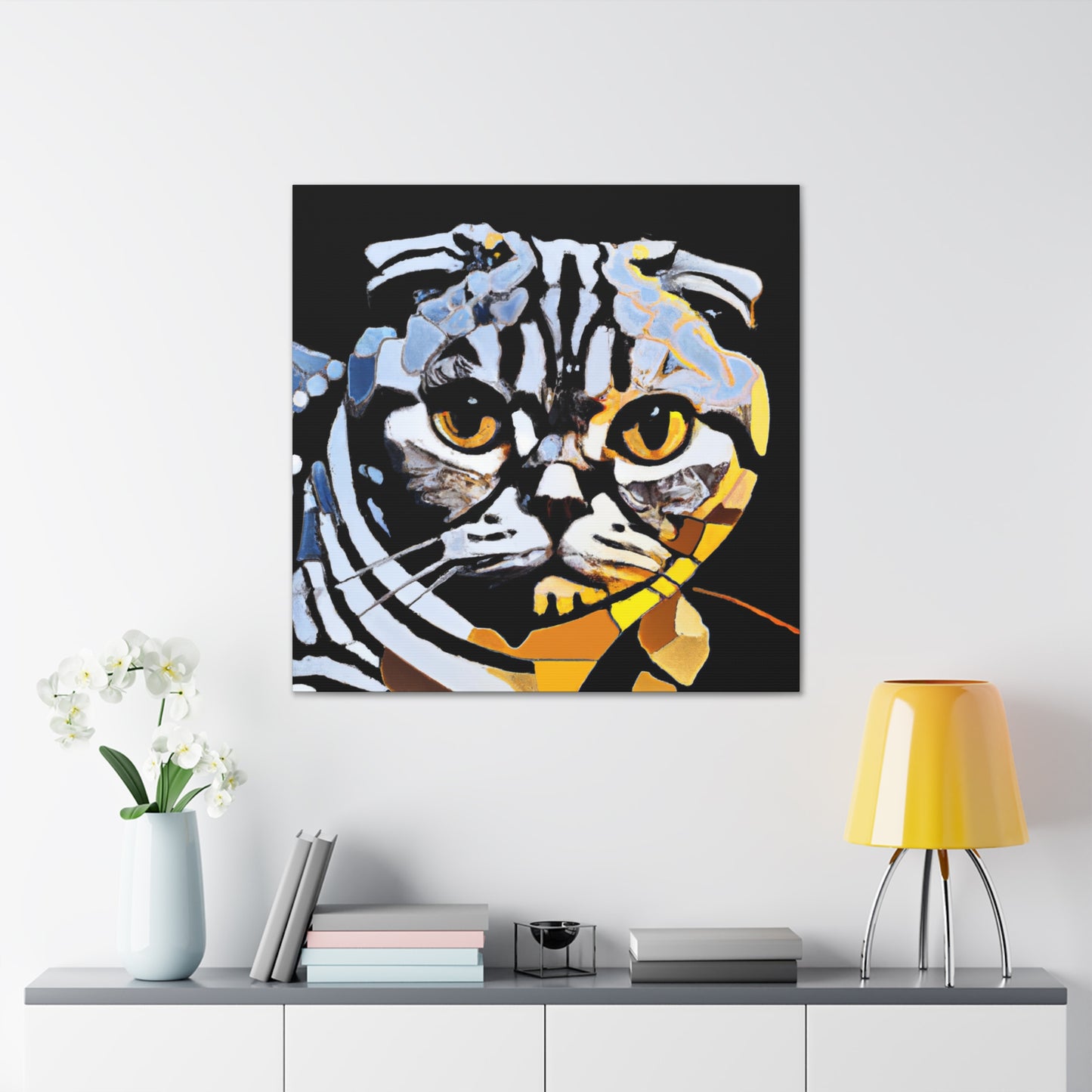 "Feline Art Deco Purr" - Canvas