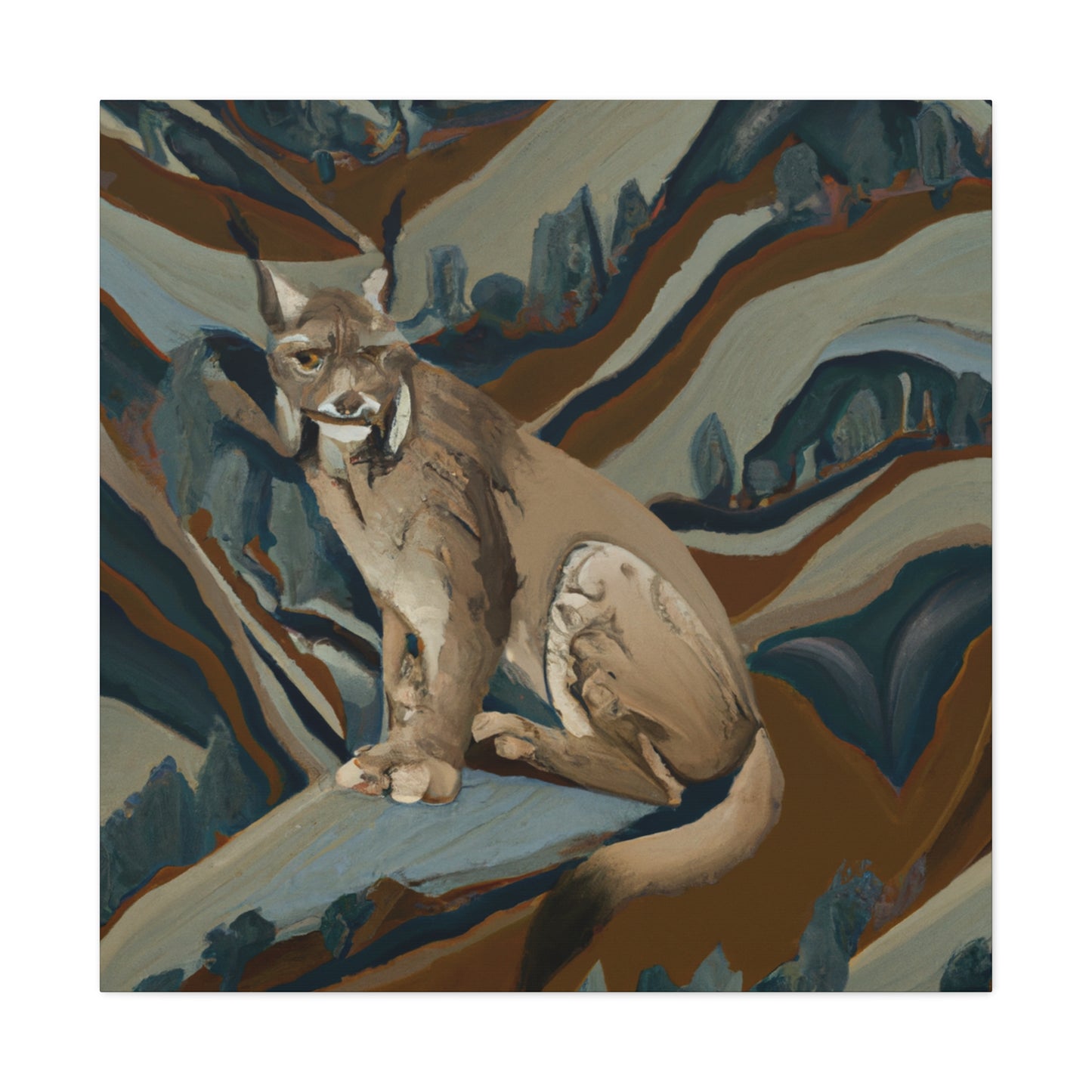 "Lynx in Art Deco". - Canvas