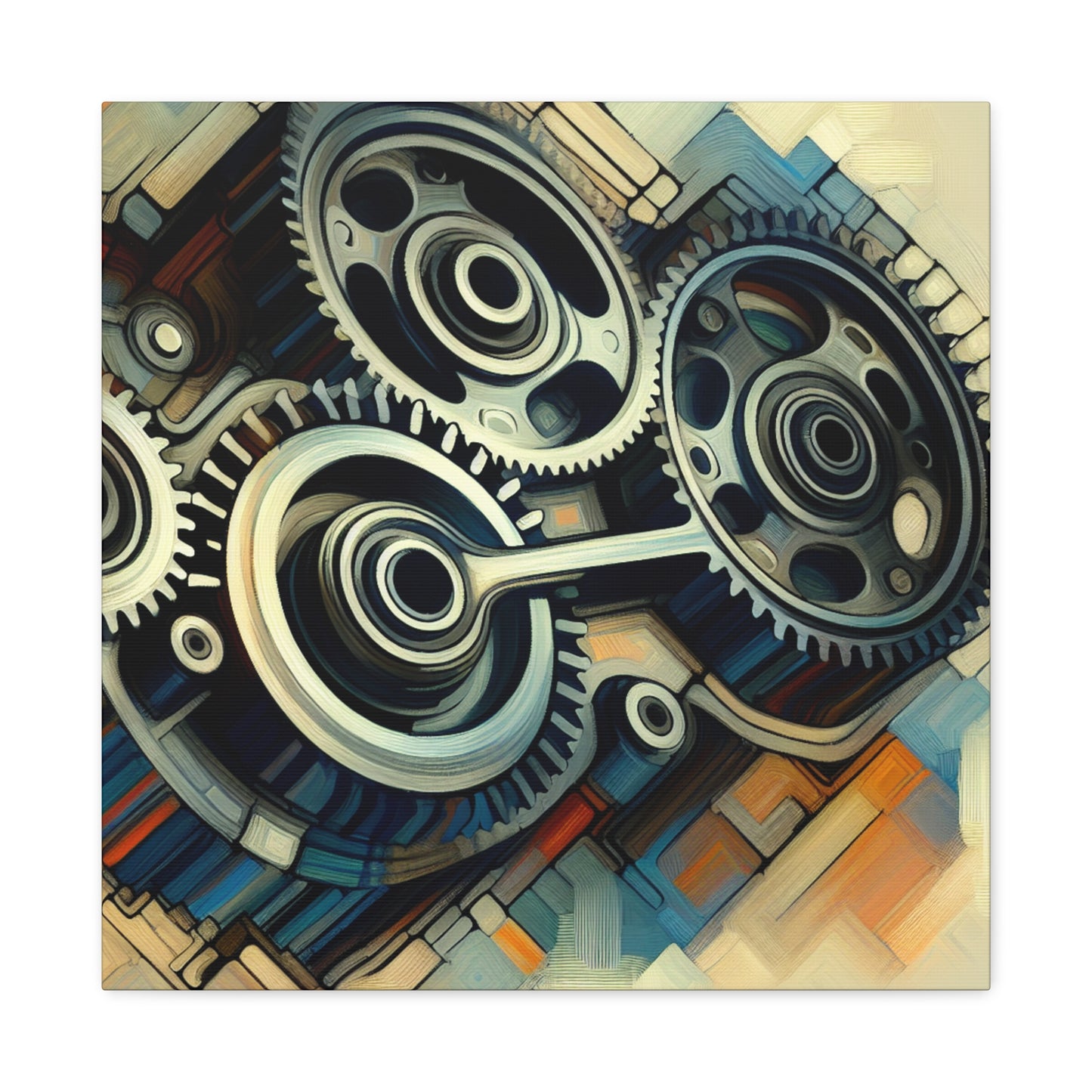 "Mechanical Musings: Crankshaft Symphony" - Canvas