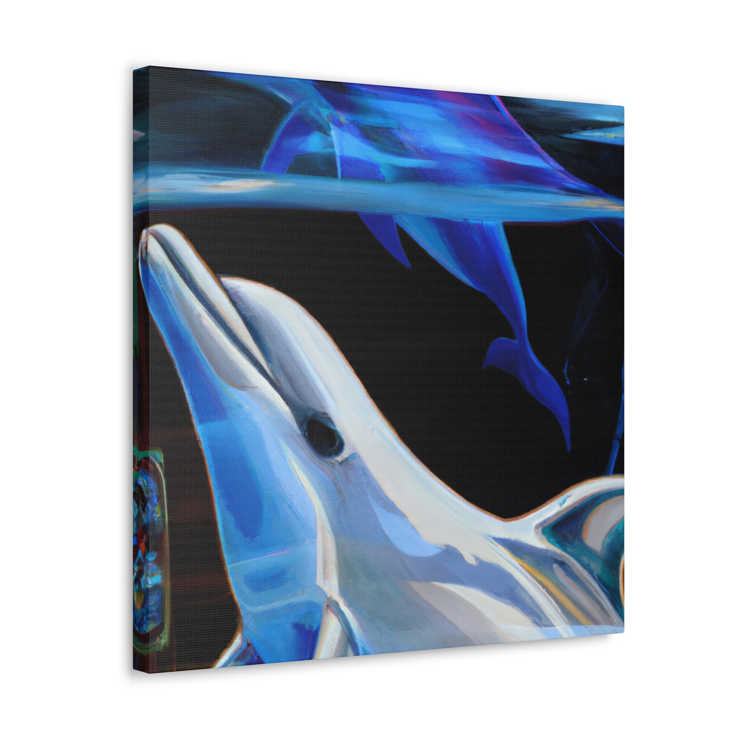 "Dolphin's Midnight Swim" - Canvas