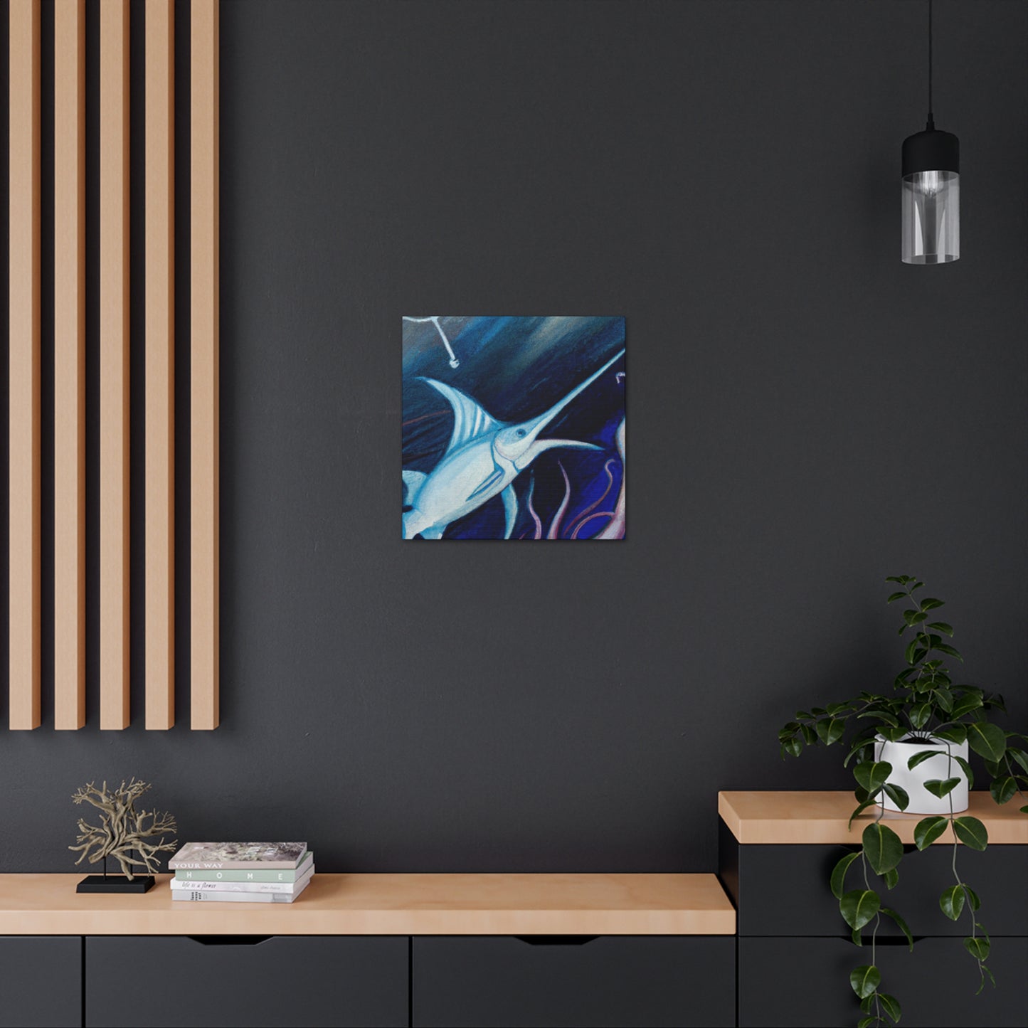 "Swimming Swordfish Splendor" - Canvas