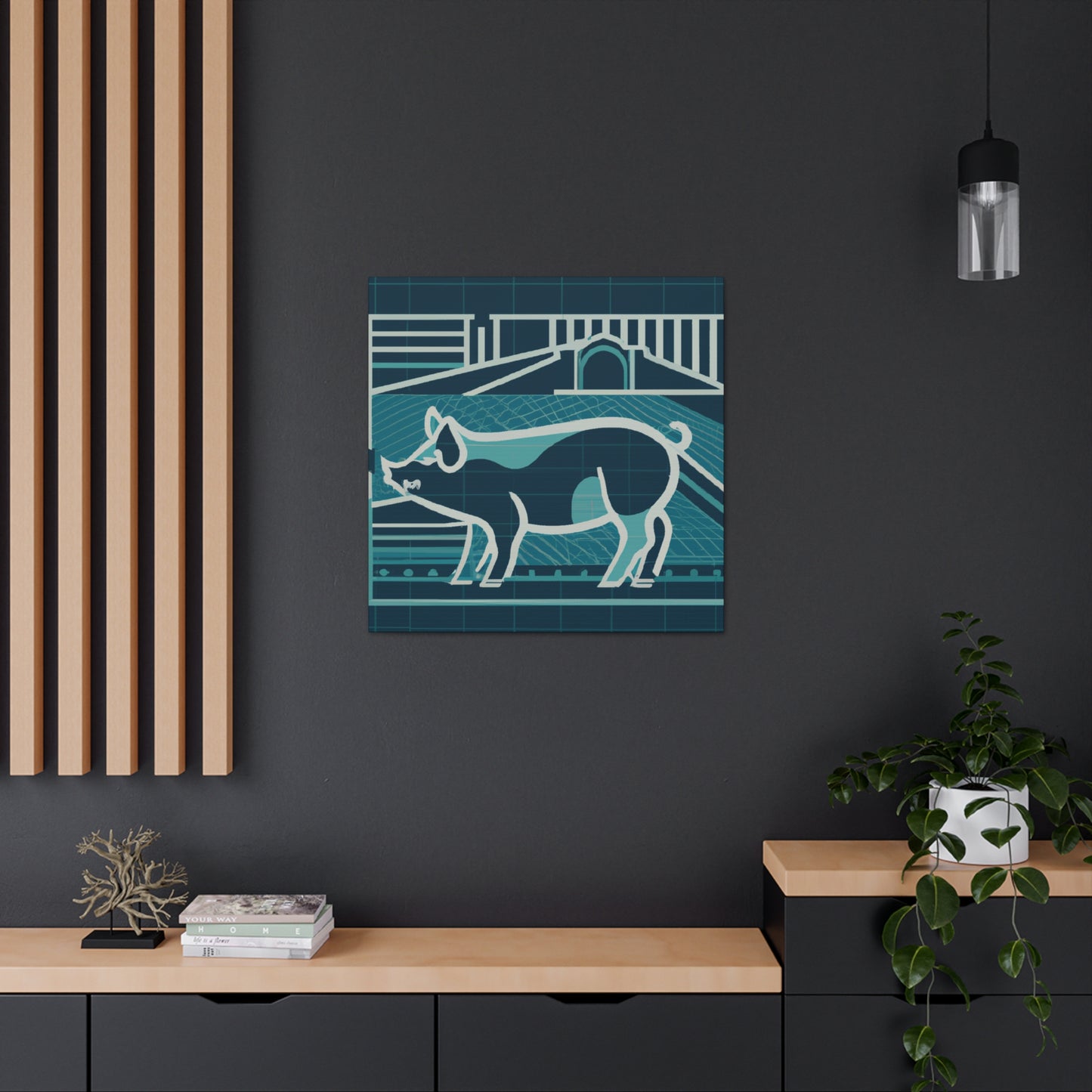 "Pig in Art Deco" - Canvas