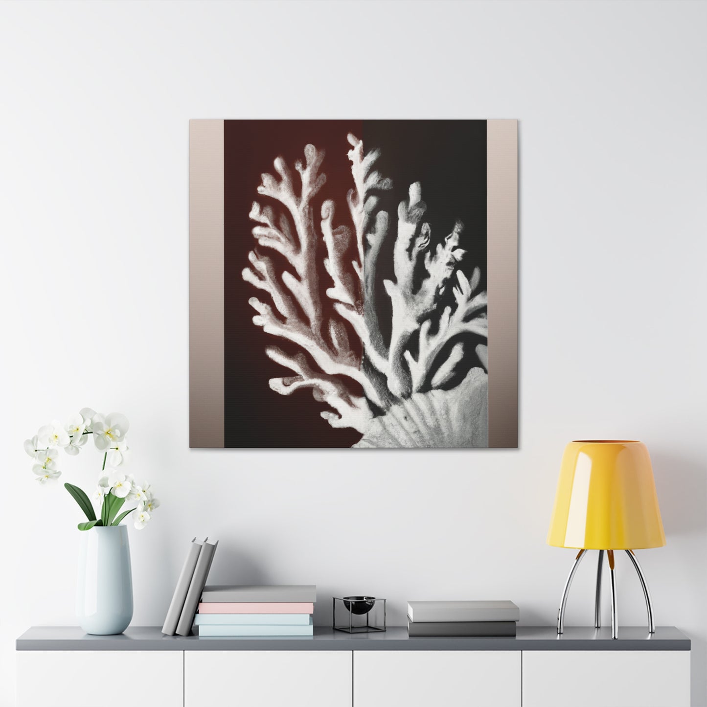 "Coral in Moonlight Glow" - Canvas