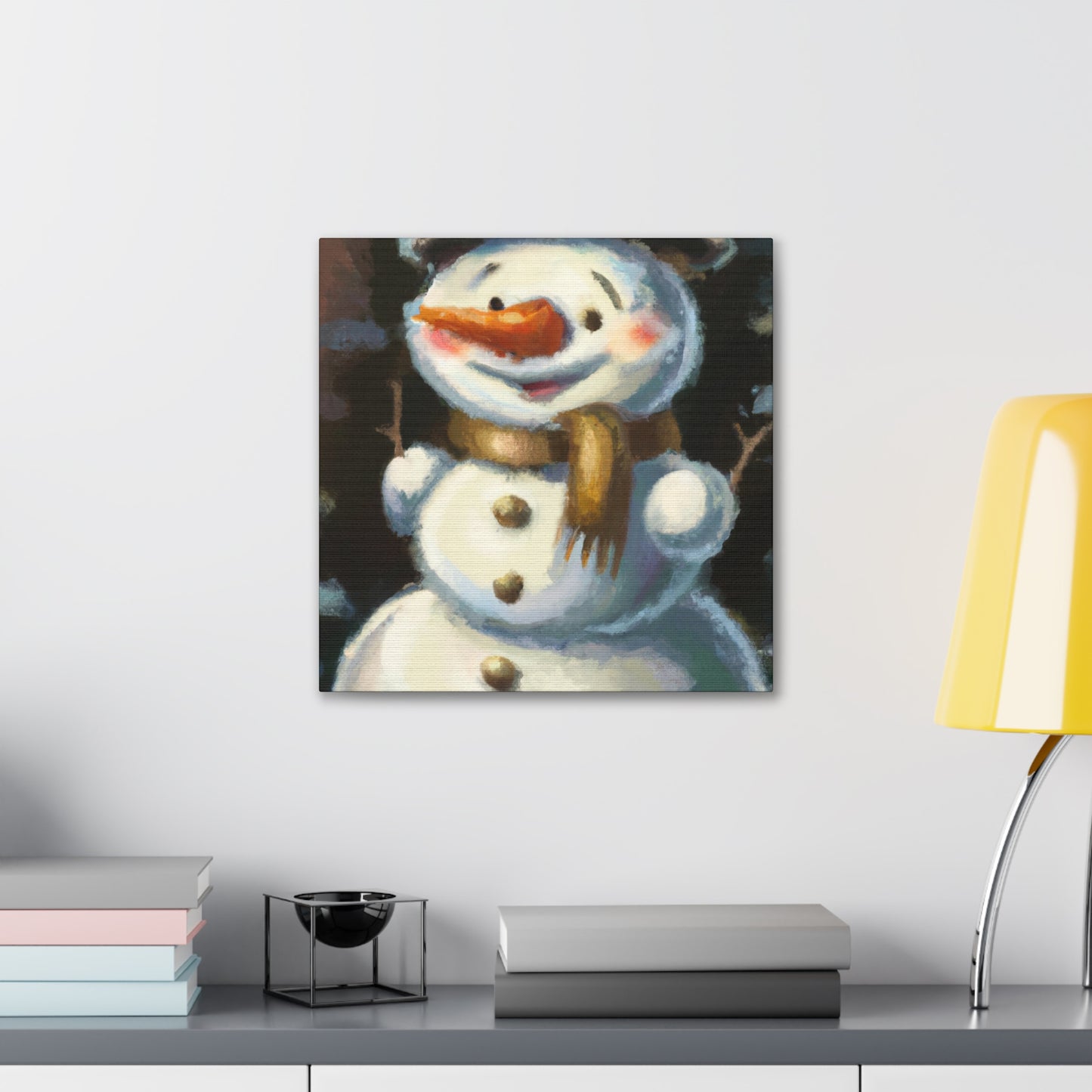 "A Winter Snowman Smile" - Canvas