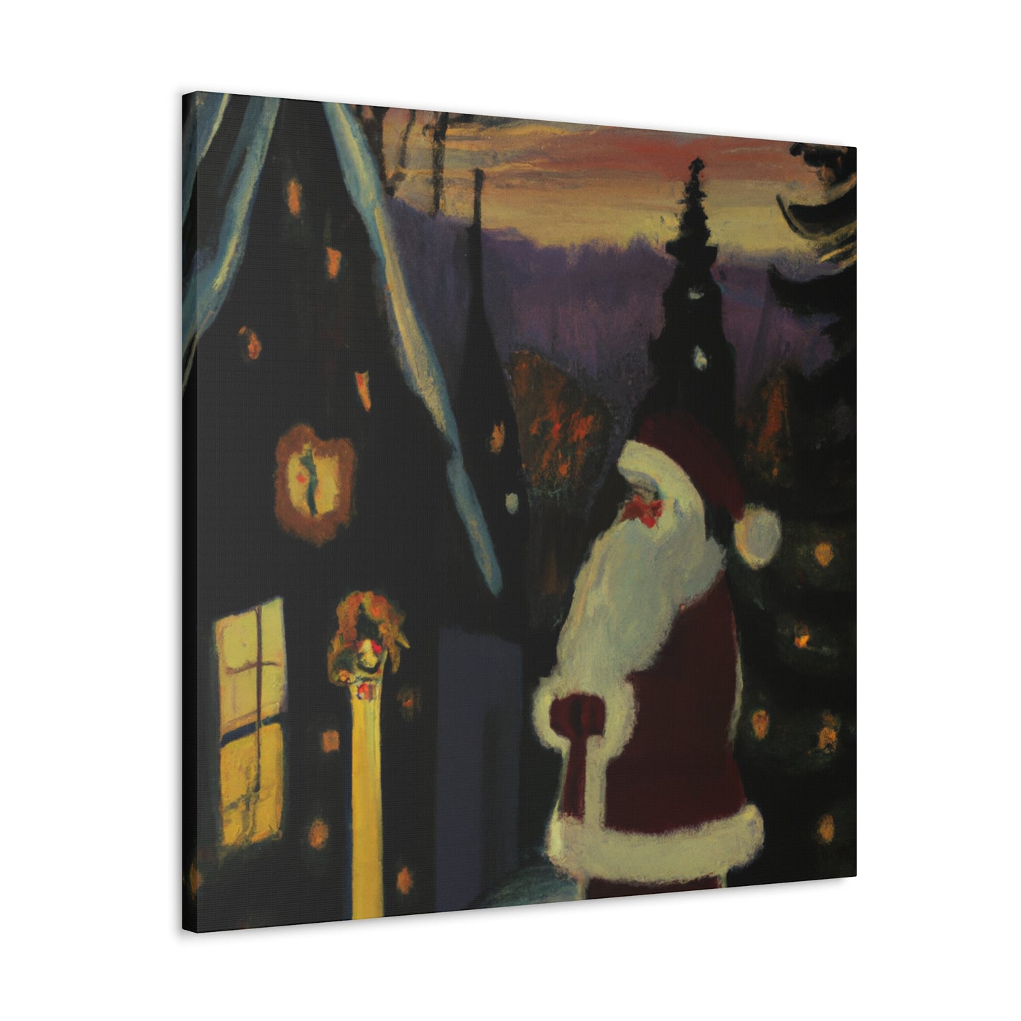 Santa's Winter Scene - Canvas