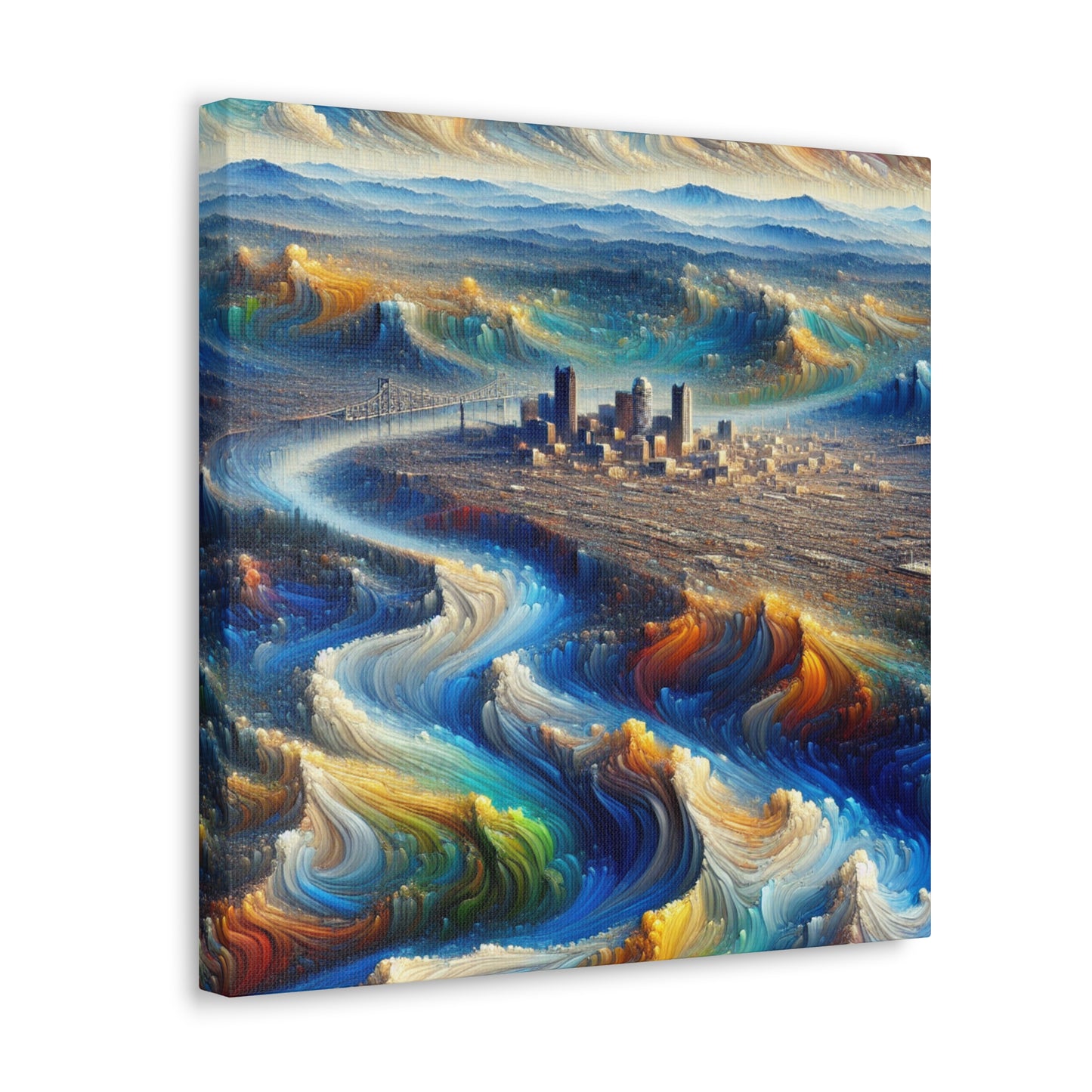 Golden River Shimmer - Canvas