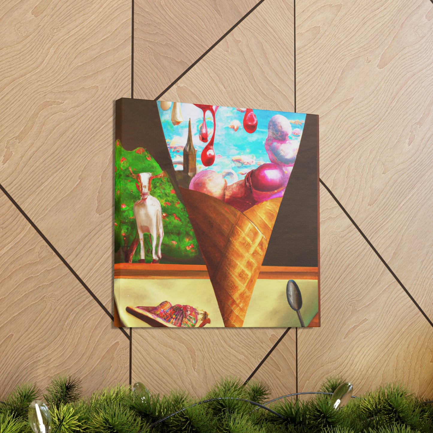 "Ice Cream Dreamscape" - Canvas