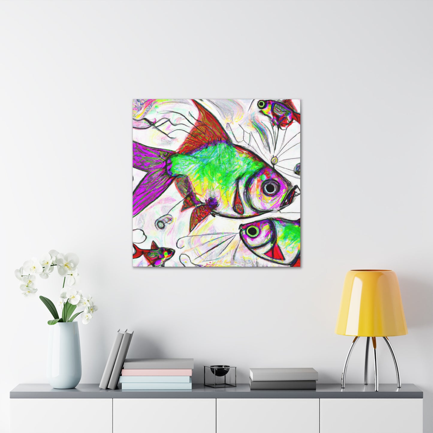 "Rainbow Fish Dreamscape" - Canvas