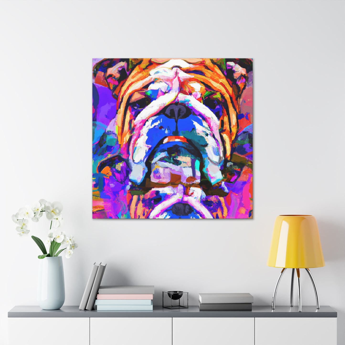 "English Bulldog Portrait" - Canvas