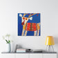 Reindeer in Winter Scene - Canvas