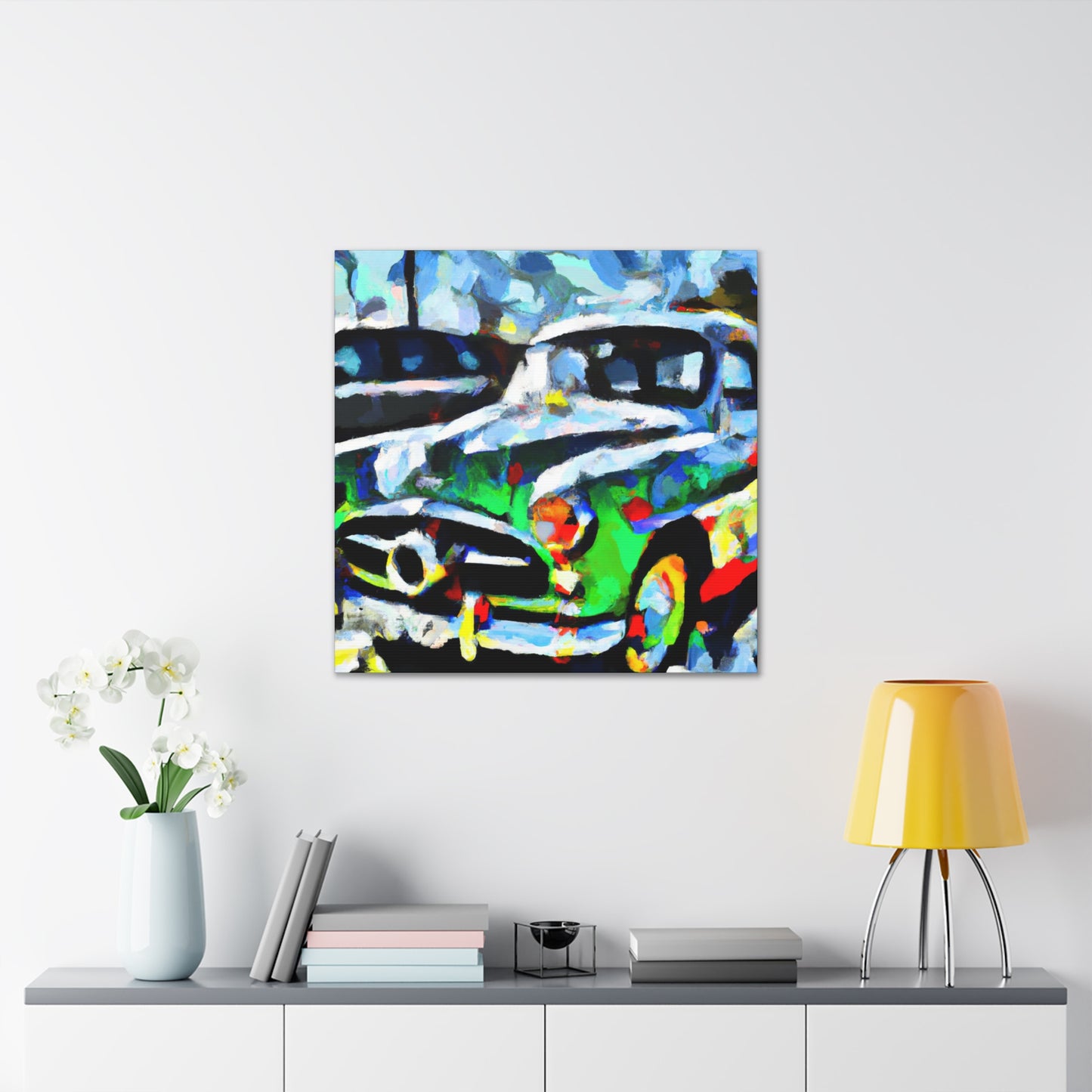 "Cars In Motion Painting" - Canvas