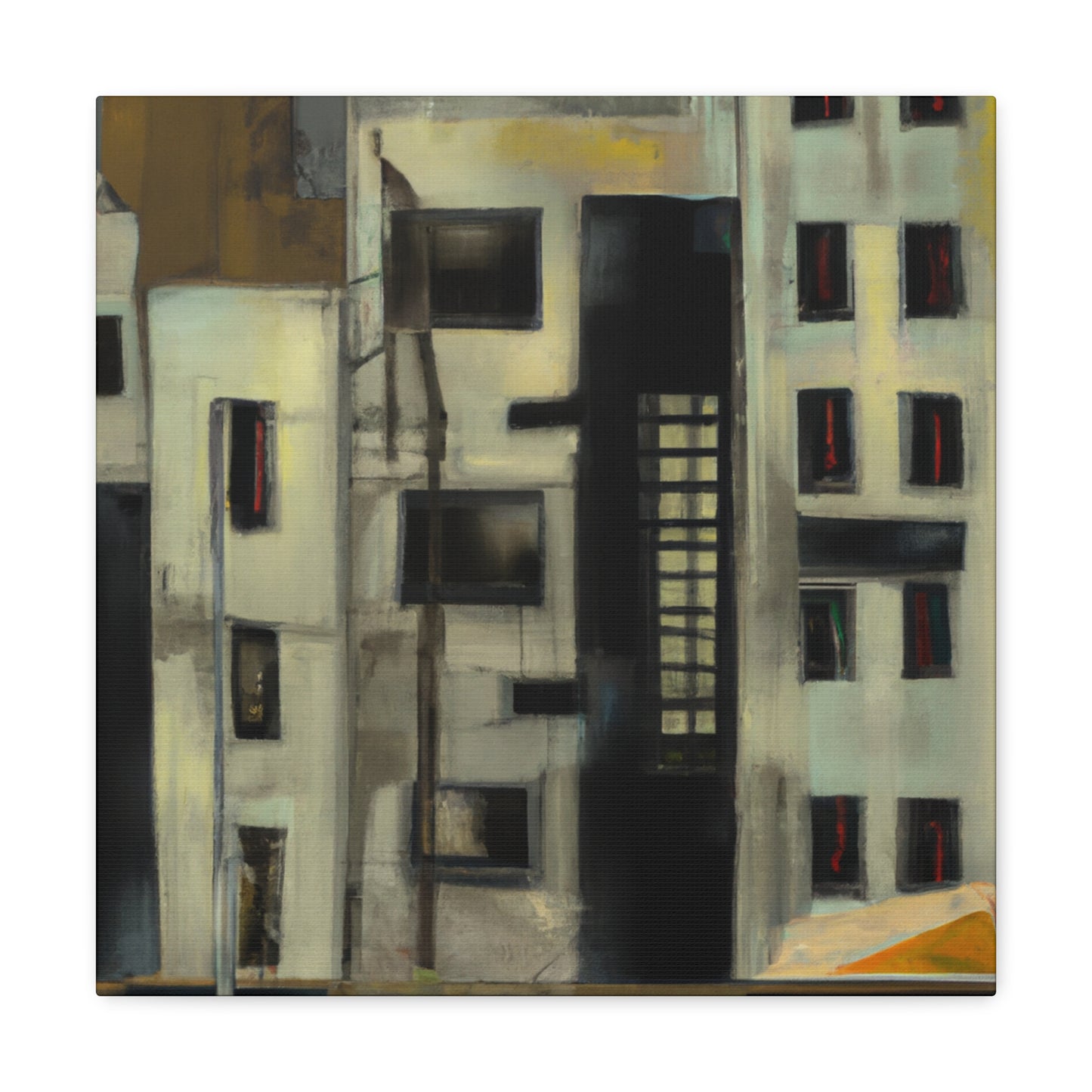 "Expressionist Cityscape Roar" - Canvas