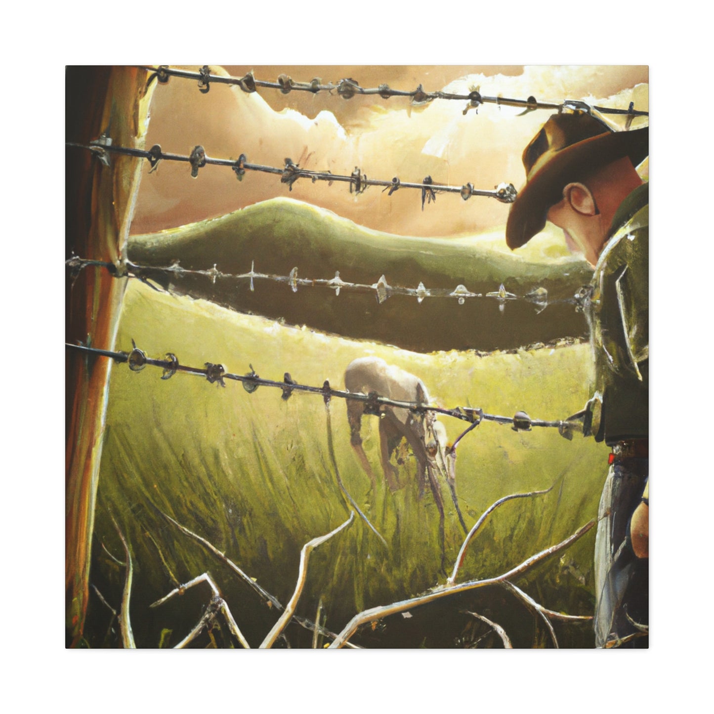 "Barbed Wire Beauty" - Canvas