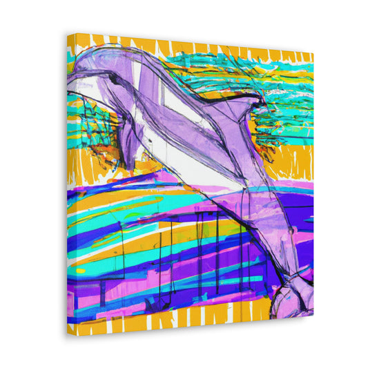 Dolphin Jumping Joyfully - Canvas