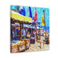 "Beach Shops Impressionism" - Canvas