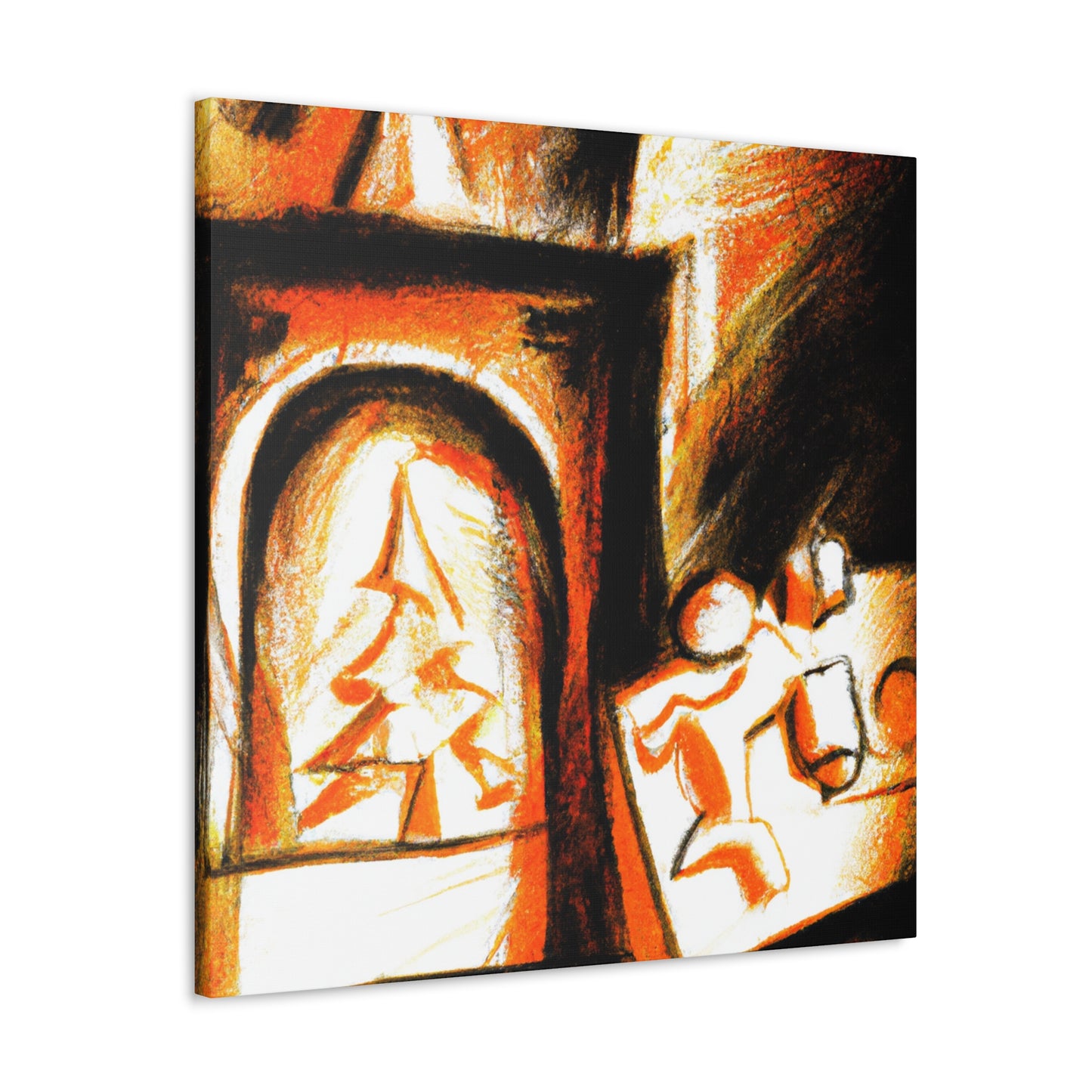 "Fiery Surreal Hearth" - Canvas