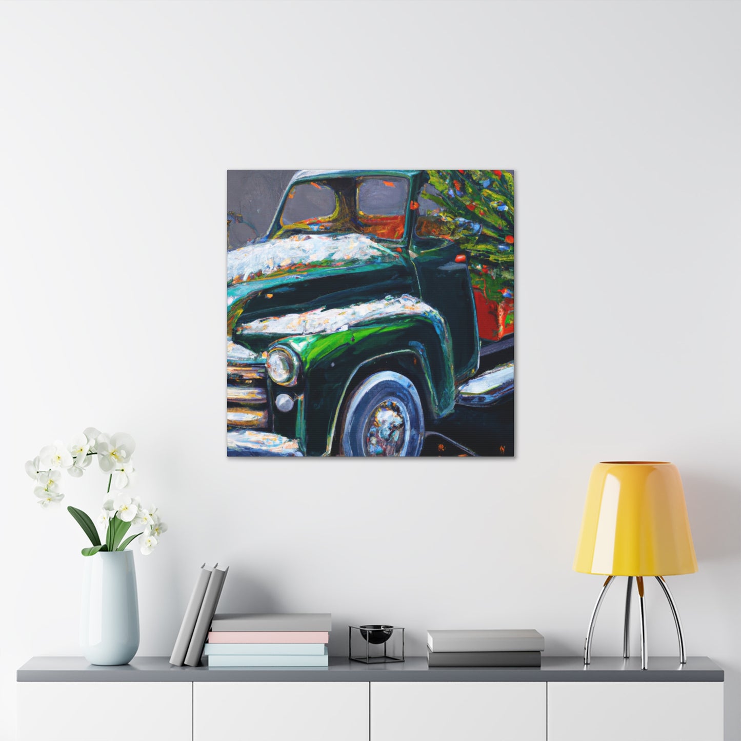 "Vintage Christmas Truck" - Canvas