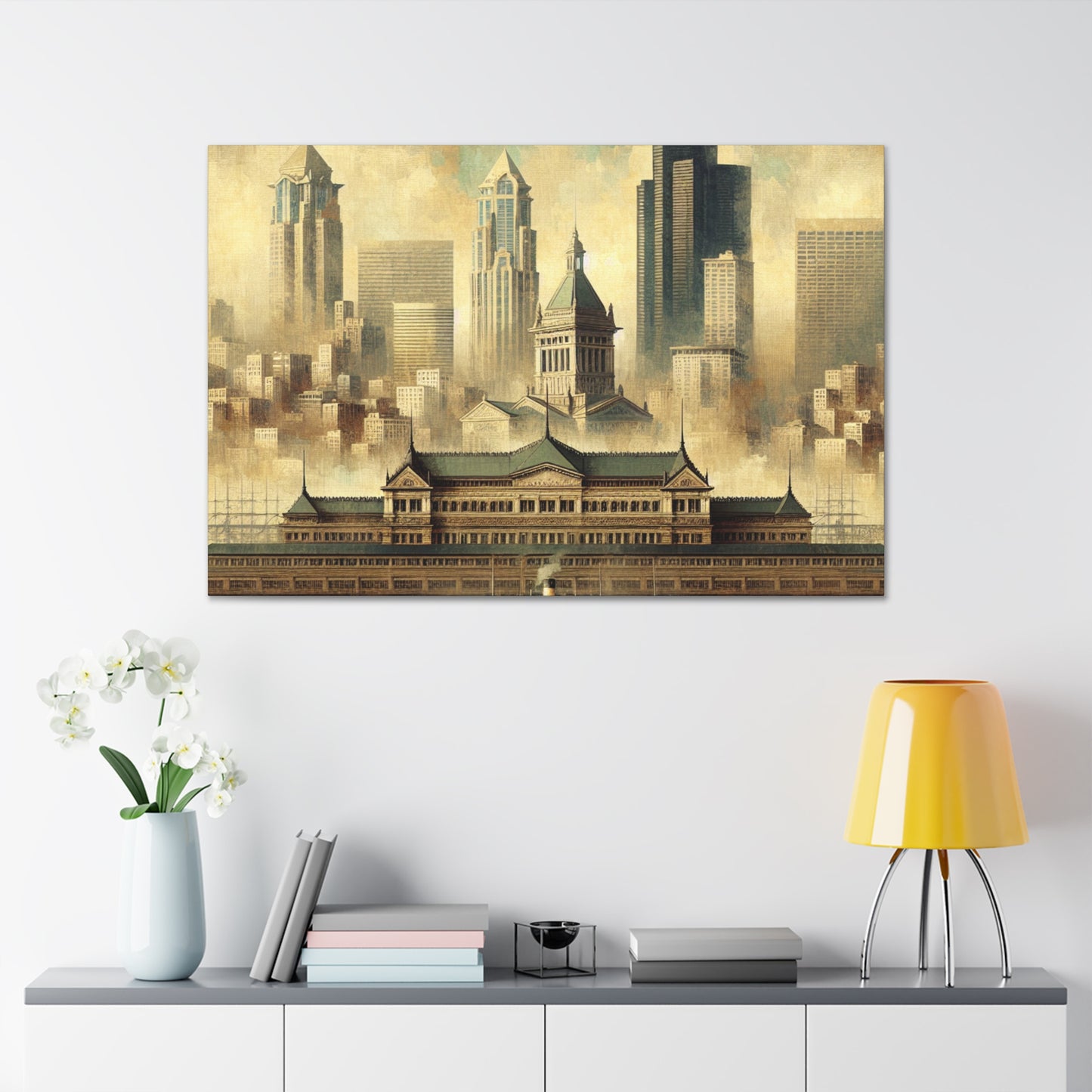 "Seattle's Clockwork Skyline" - Canvas