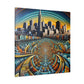 Golden City Silhouette - Canvas