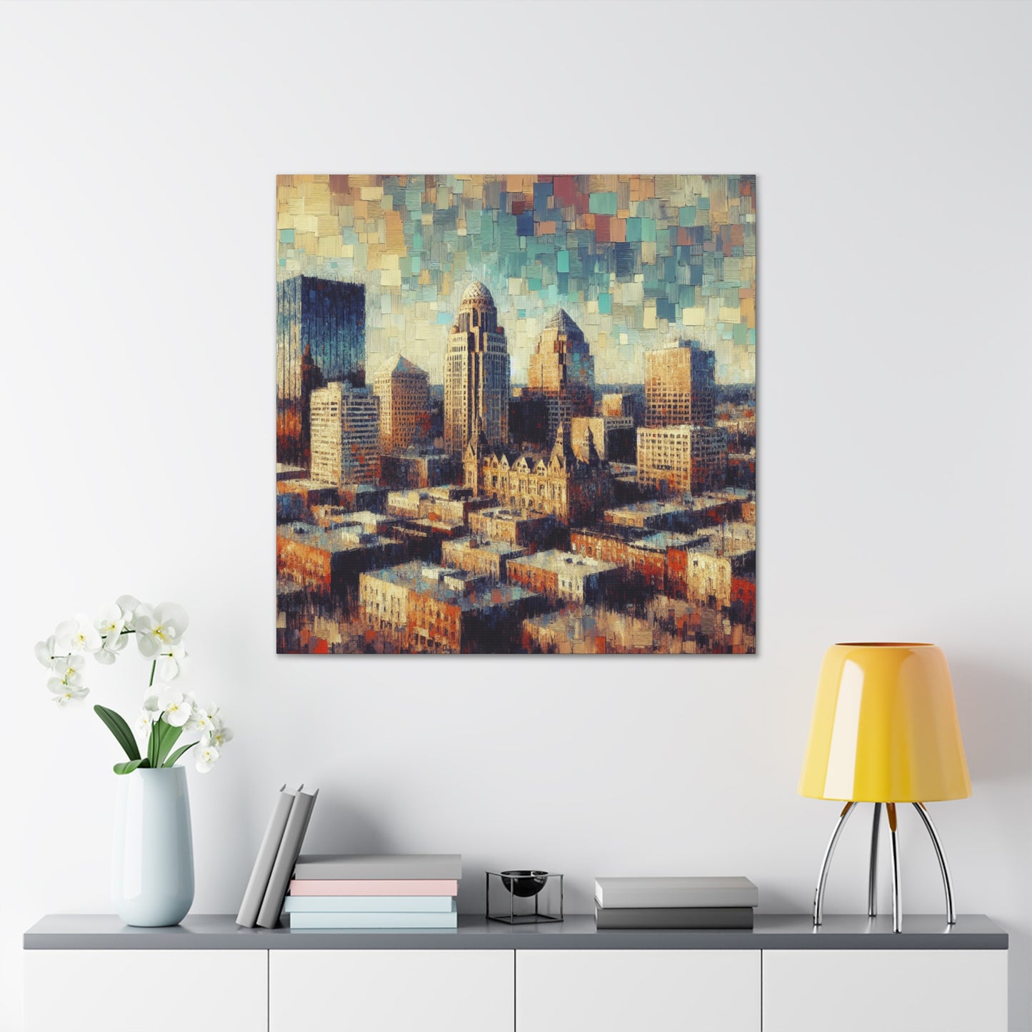 "Urban Symphony of Blue" - Canvas