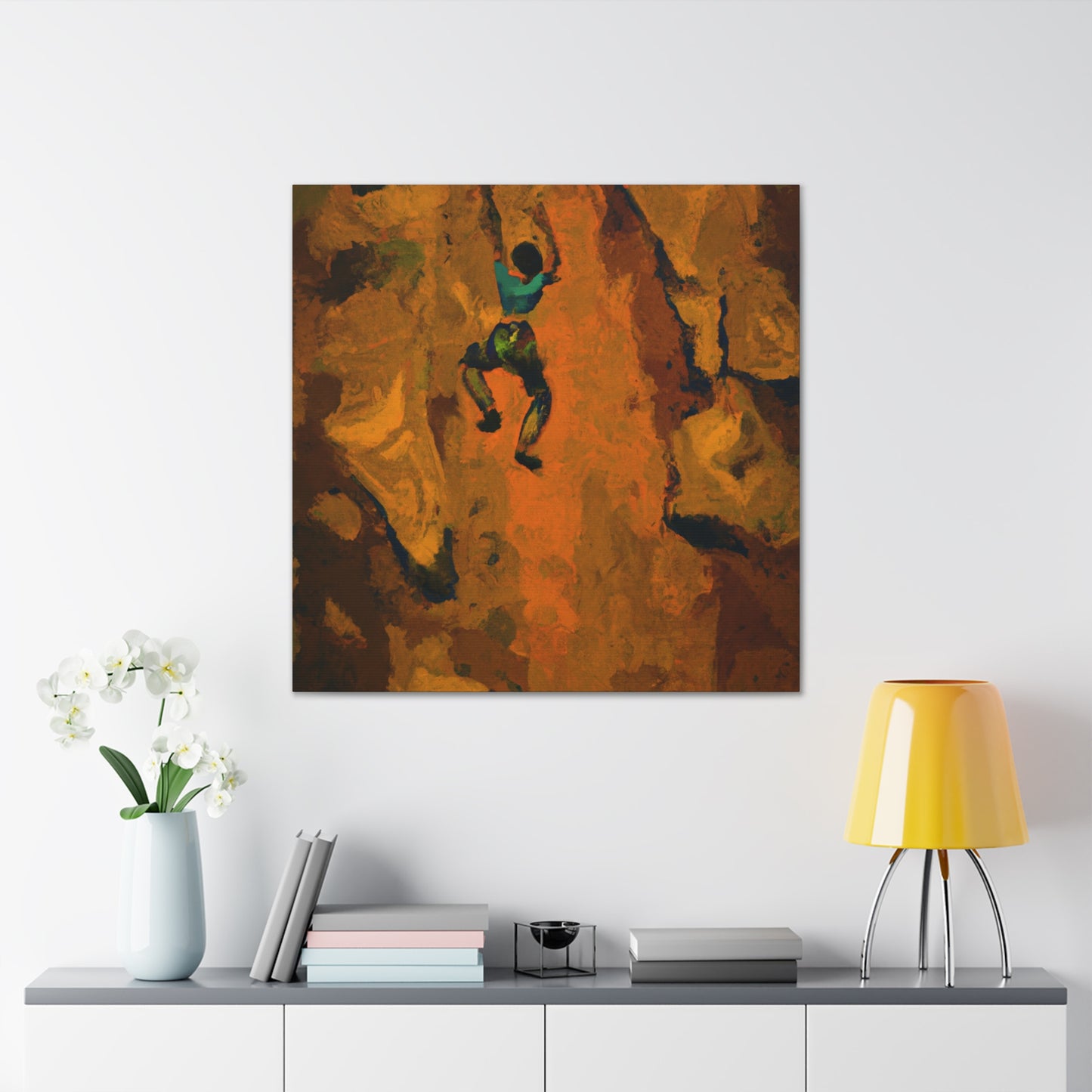 Climbing the Rock Face - Canvas