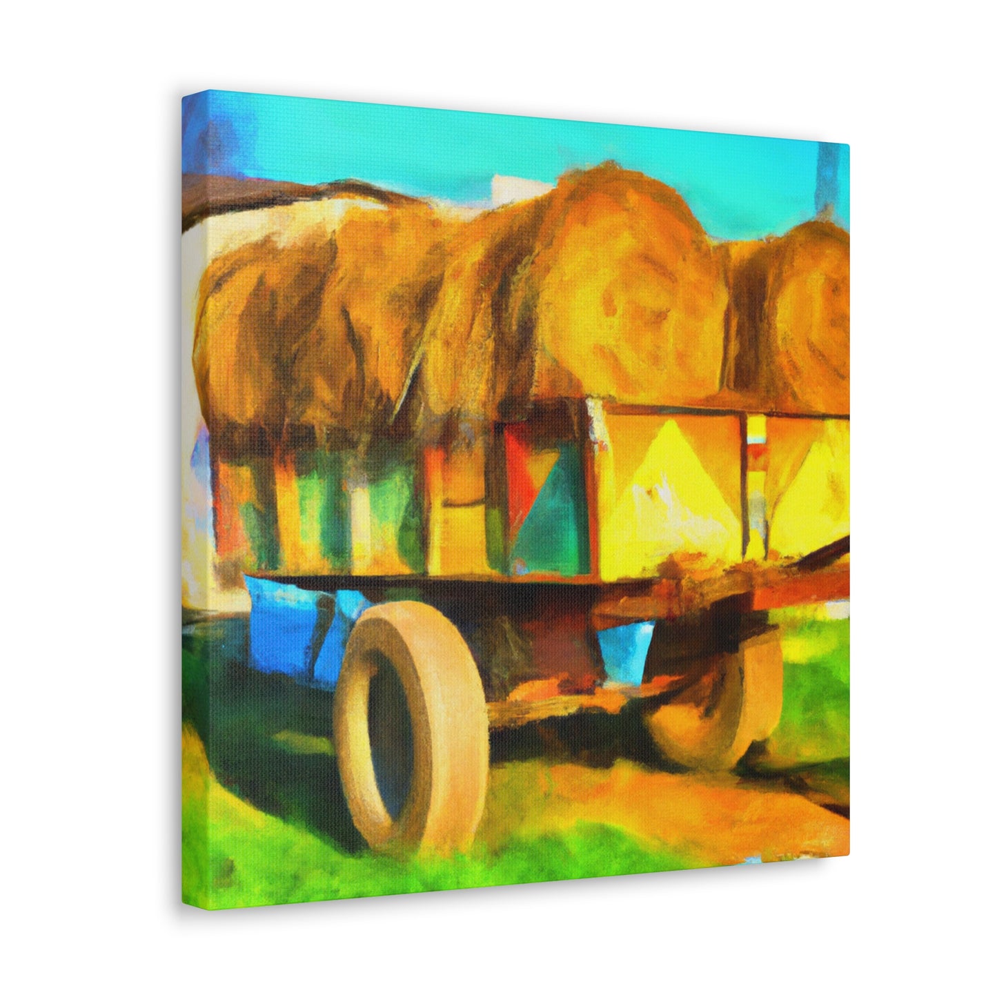 Hay Wagon Reflection - Canvas