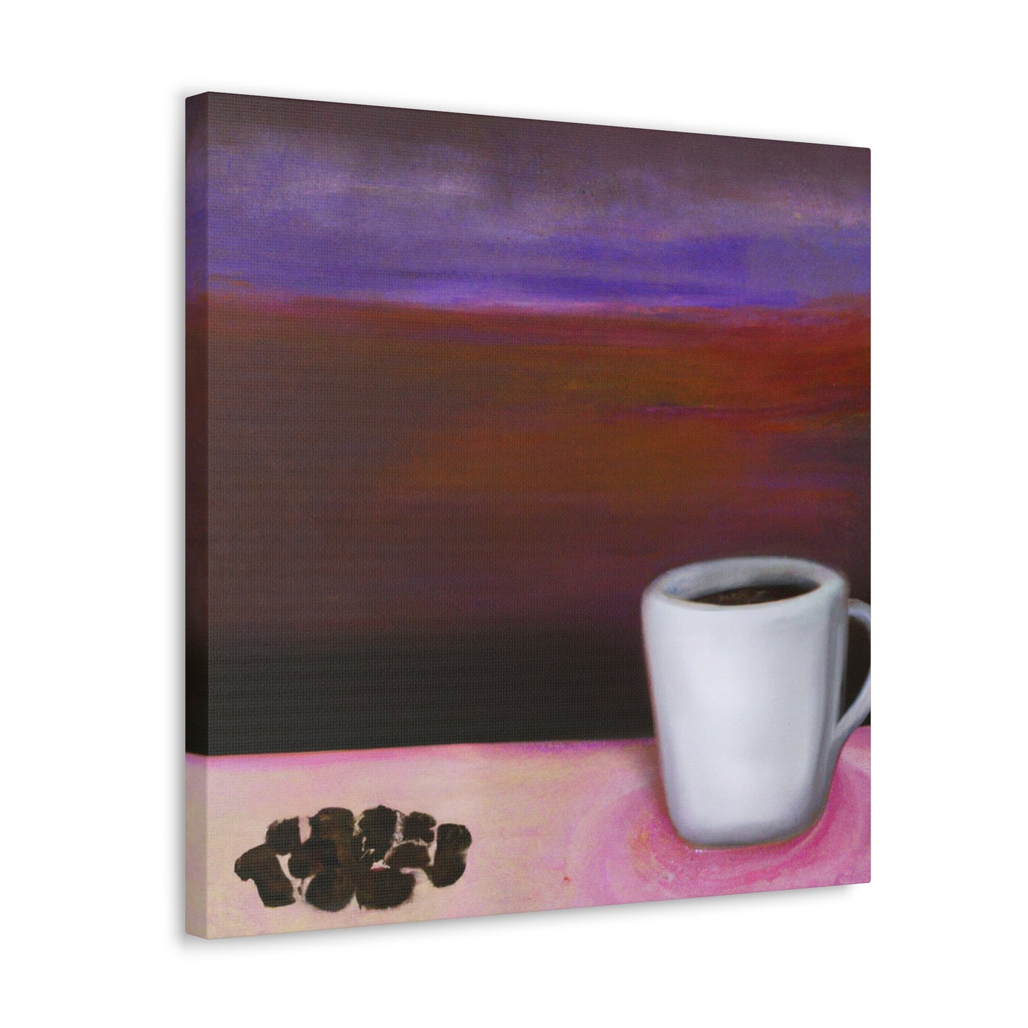 Coffee in Moonlight Scene - Canvas