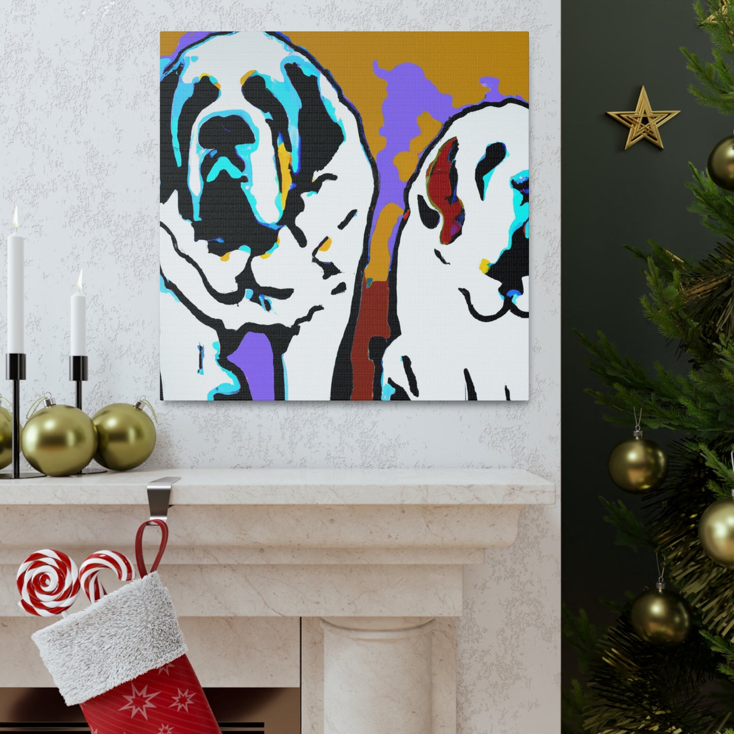 "Saint Bernard in Color". - Canvas